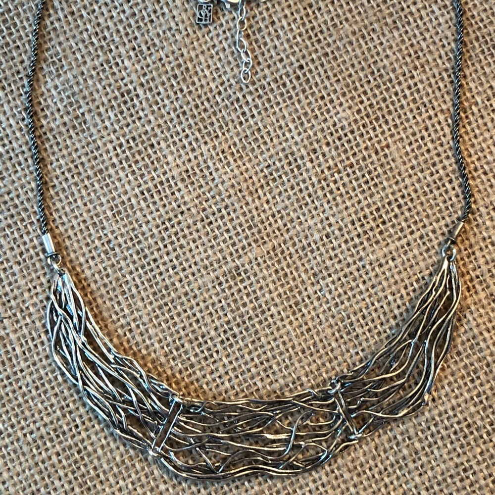 Grace & Heart Sterling Woven Artisan Bib Necklace